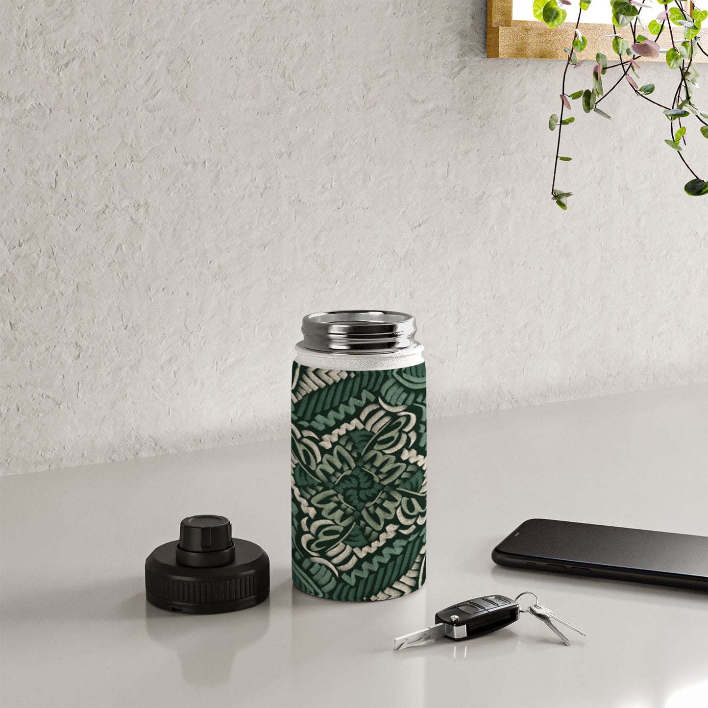 Marta Barragan Camarasa Intricate Forest Mosaic Water Bottle
