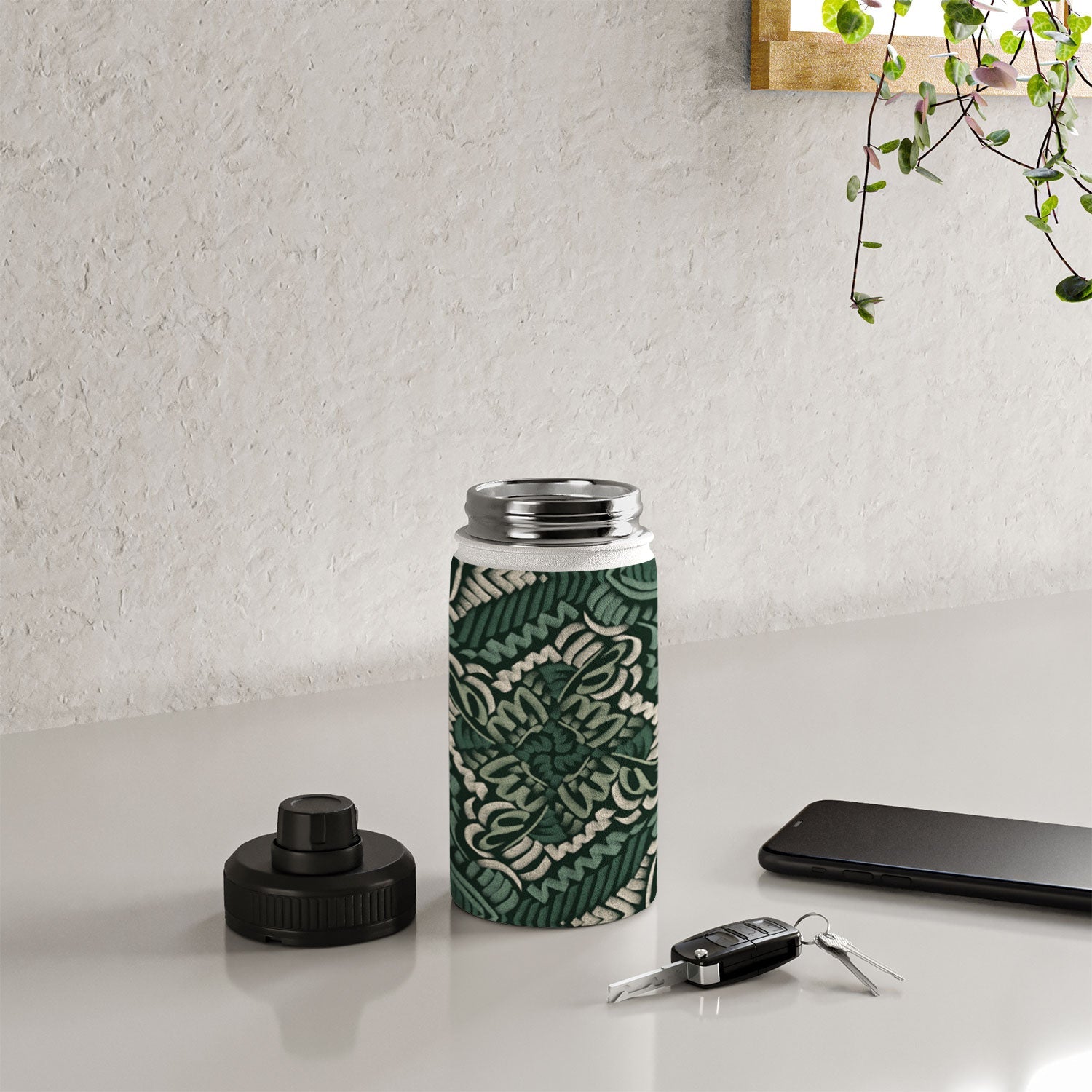 Marta Barragan Camarasa Intricate Forest Mosaic Water Bottle