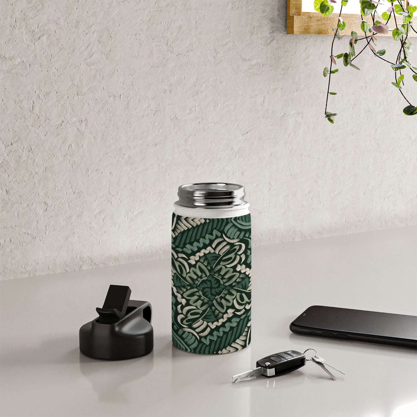 Marta Barragan Camarasa Intricate Forest Mosaic Water Bottle