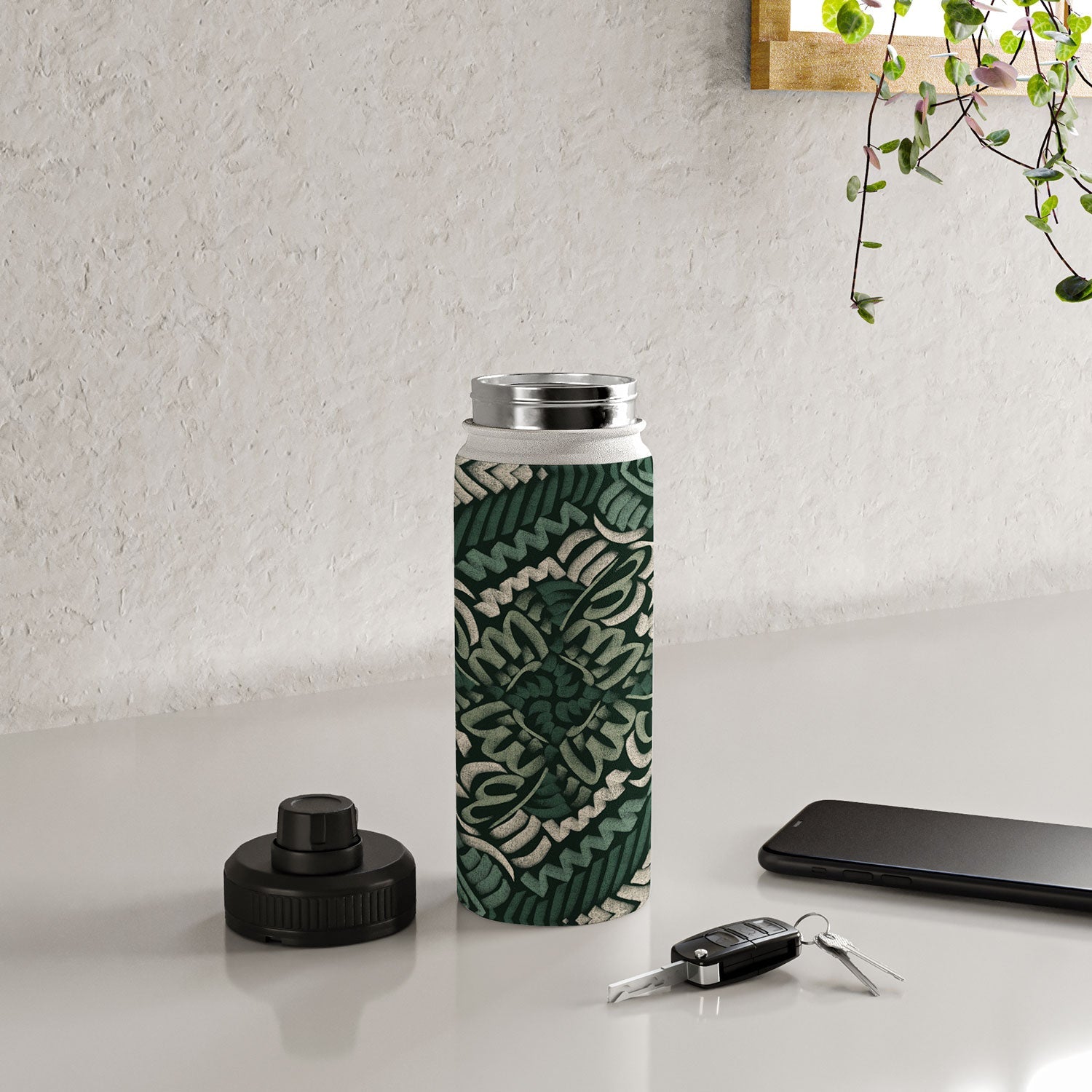 Marta Barragan Camarasa Intricate Forest Mosaic Water Bottle