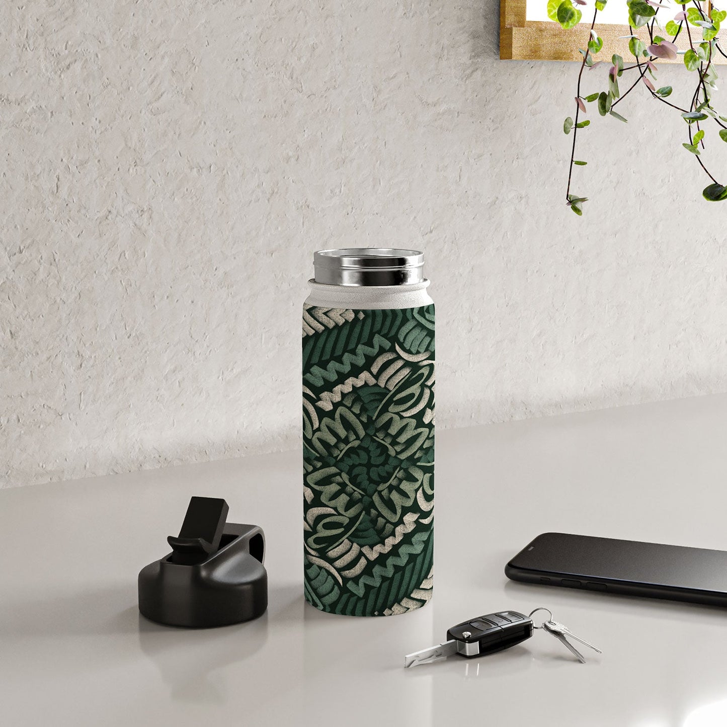 Marta Barragan Camarasa Intricate Forest Mosaic Water Bottle