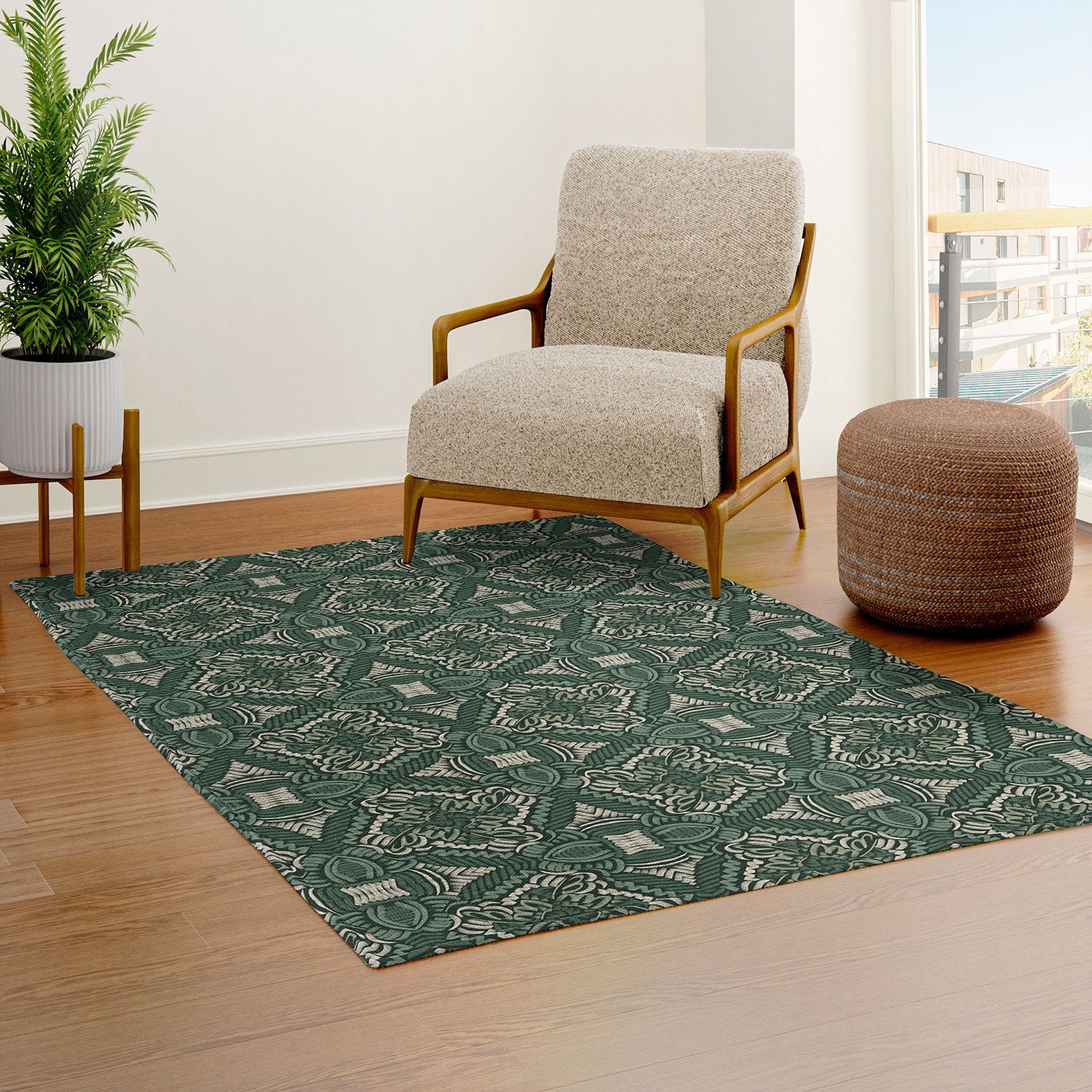 Marta Barragan Camarasa Intricate Forest Mosaic Area Rug