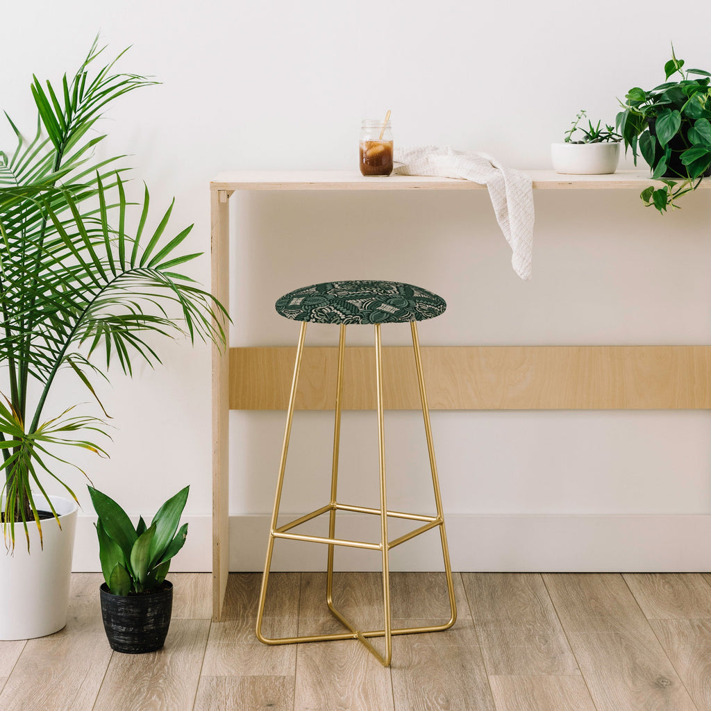 Marta Barragan Camarasa Intricate Forest Mosaic Bar Stool
