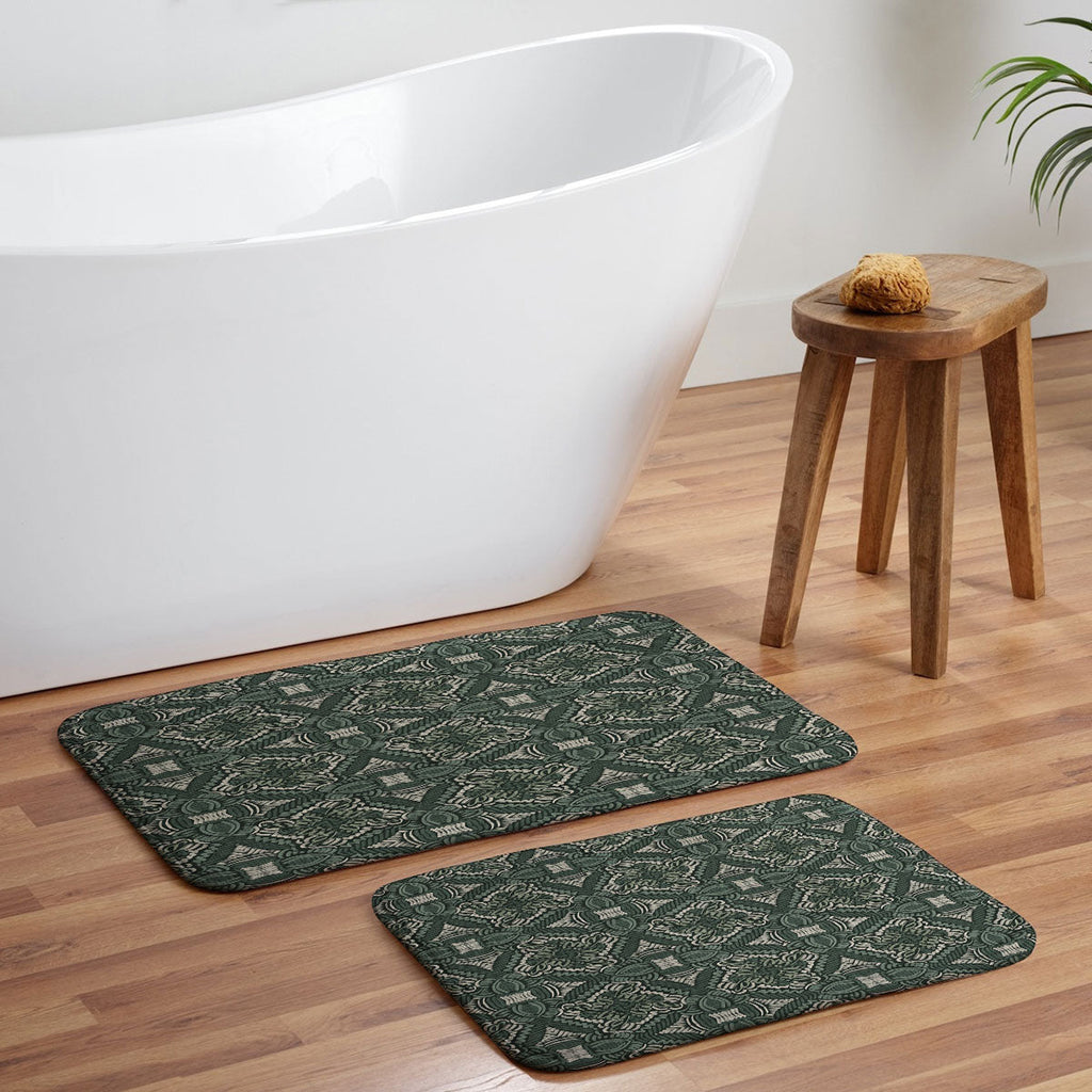 Marta Barragan Camarasa Intricate Forest Mosaic Memory Foam Bath Mat