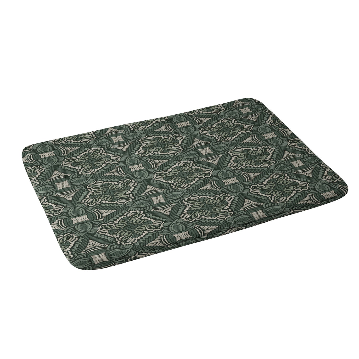 Marta Barragan Camarasa Intricate Forest Mosaic Memory Foam Bath Mat