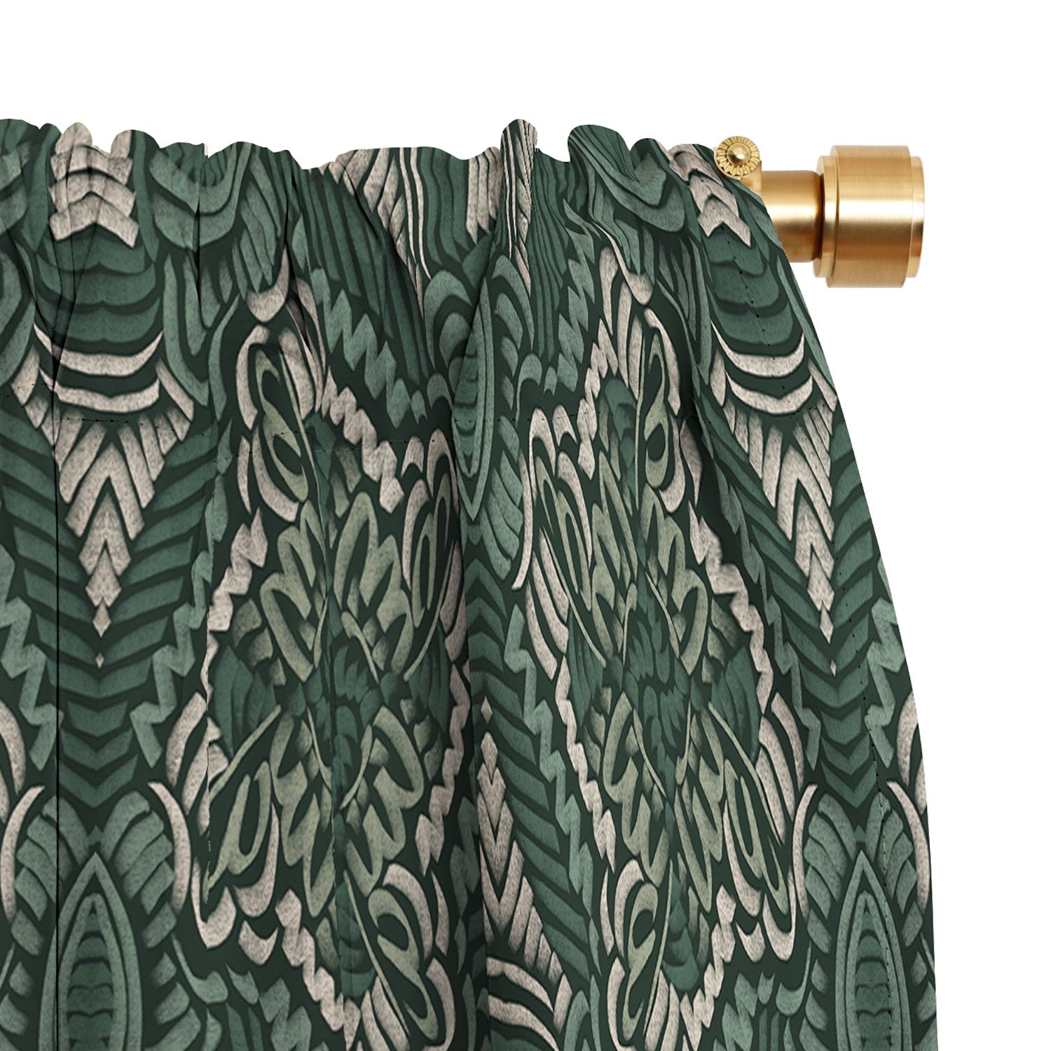 Marta Barragan Camarasa Intricate Forest Mosaic Blackout Window Curtain
