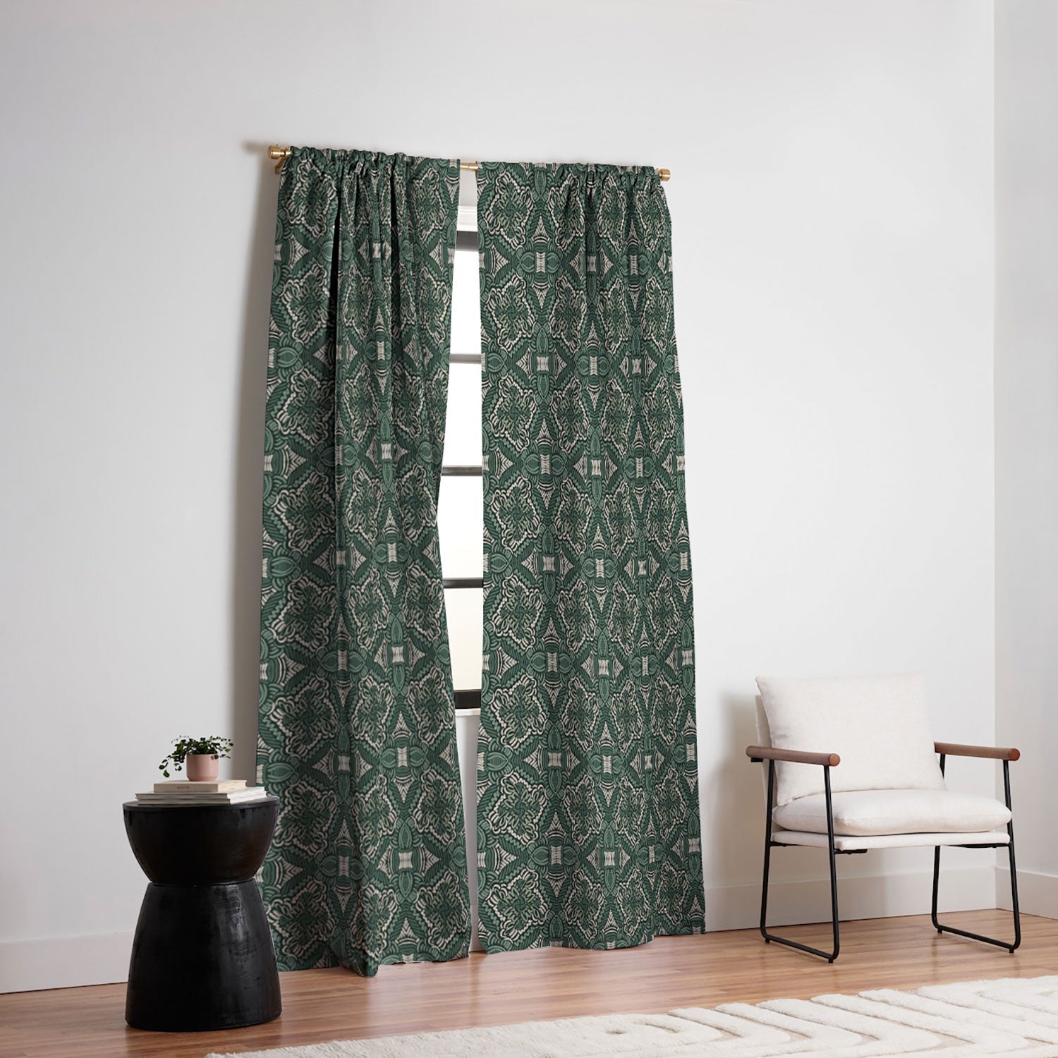 Marta Barragan Camarasa Intricate Forest Mosaic Blackout Window Curtain