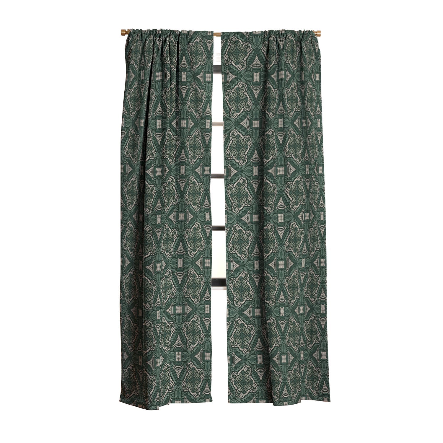 Marta Barragan Camarasa Intricate Forest Mosaic Blackout Window Curtain