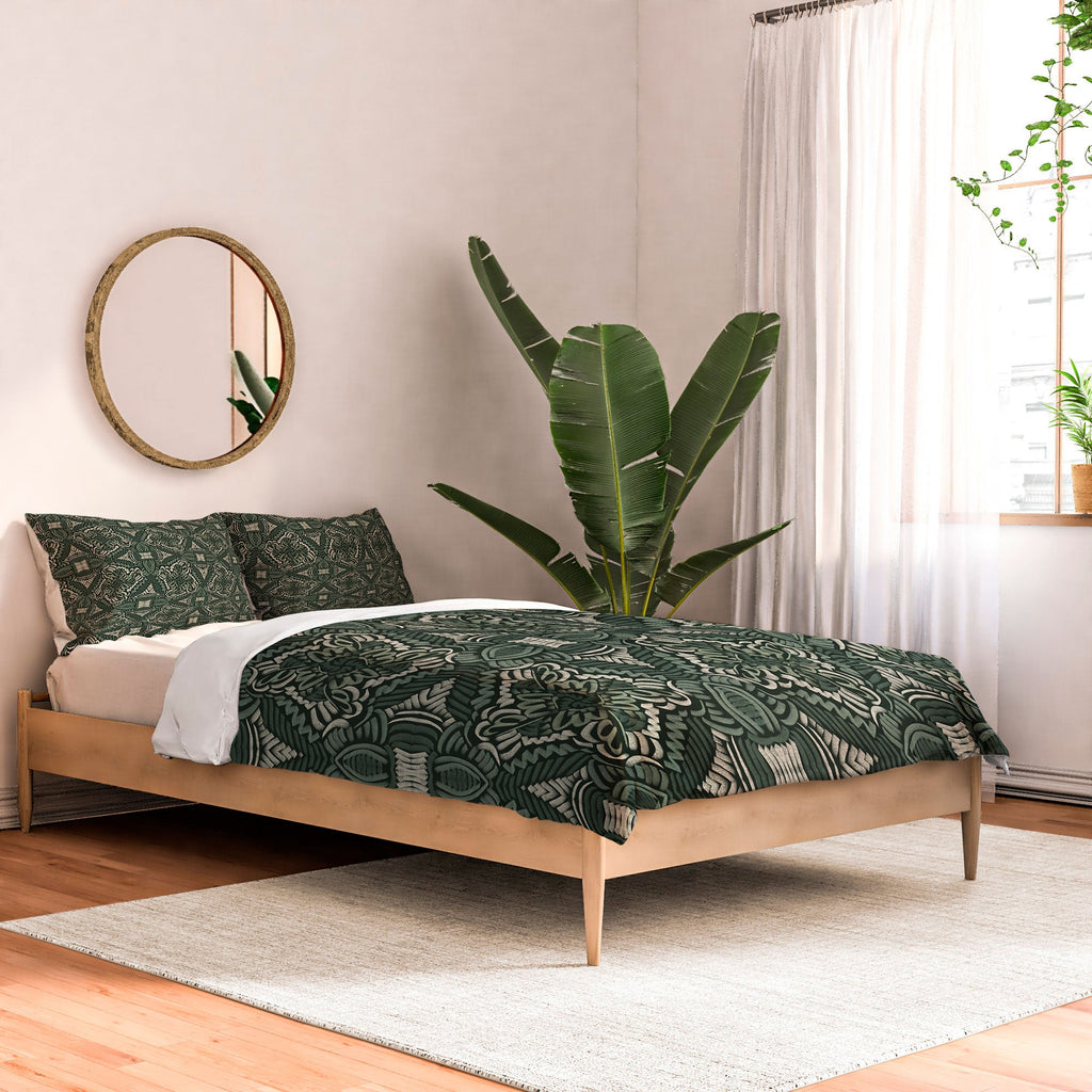 Marta Barragan Camarasa Intricate Forest Mosaic Comforter