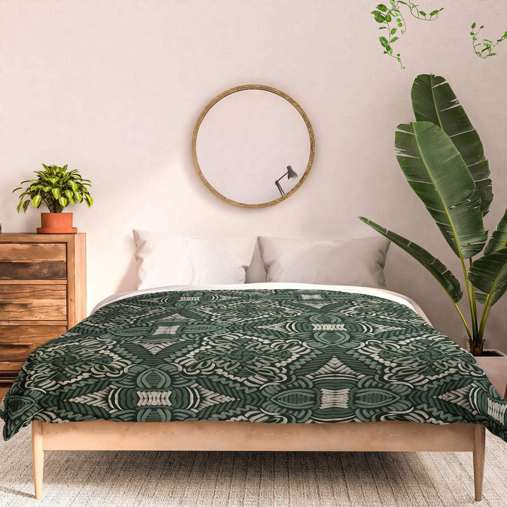 Marta Barragan Camarasa Intricate Forest Mosaic Comforter
