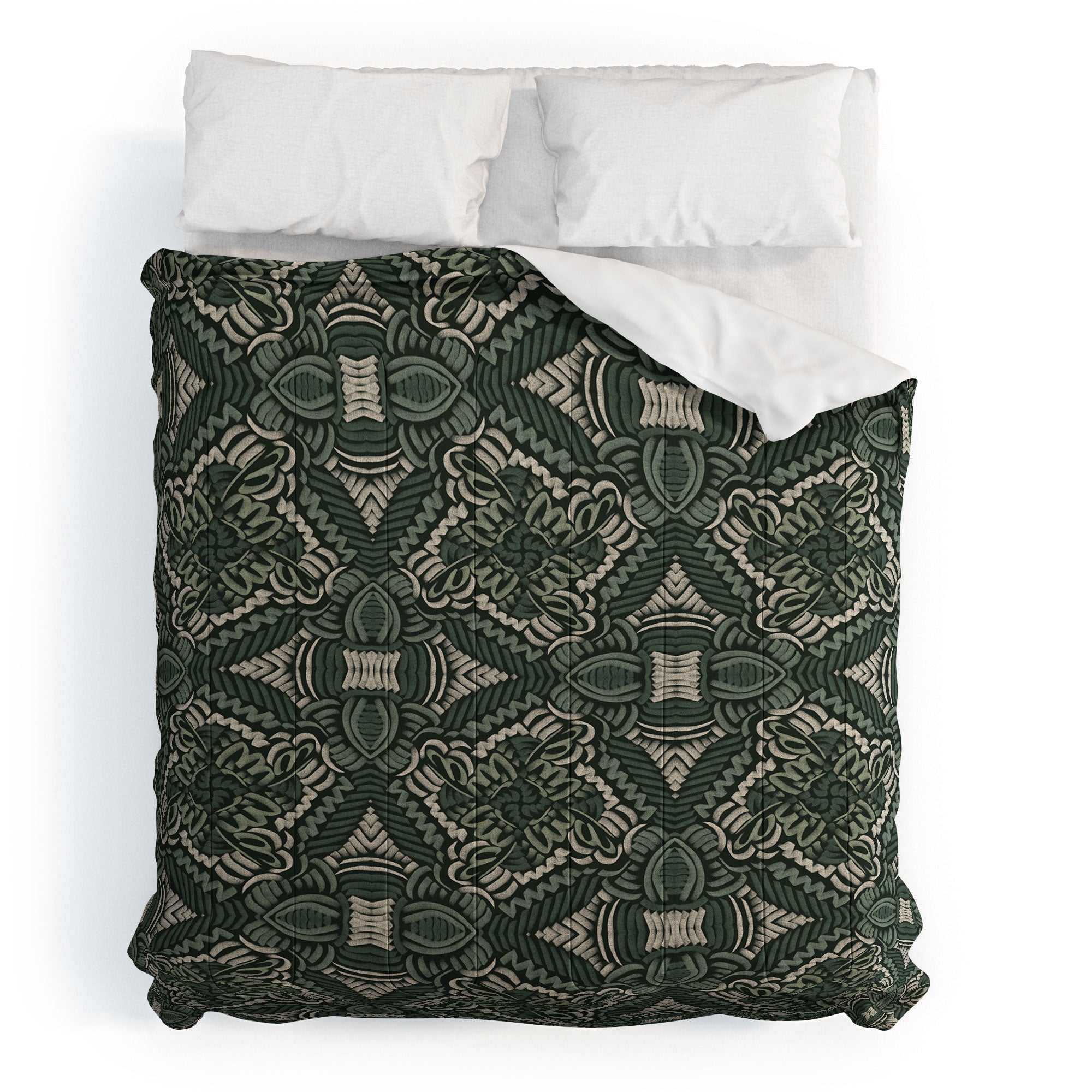 Marta Barragan Camarasa Intricate Forest Mosaic Comforter