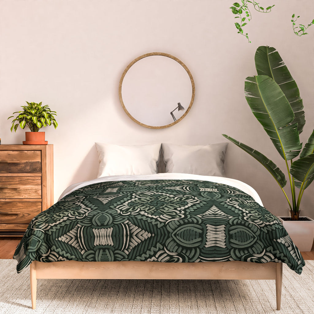 Marta Barragan Camarasa Intricate Forest Mosaic Comforter