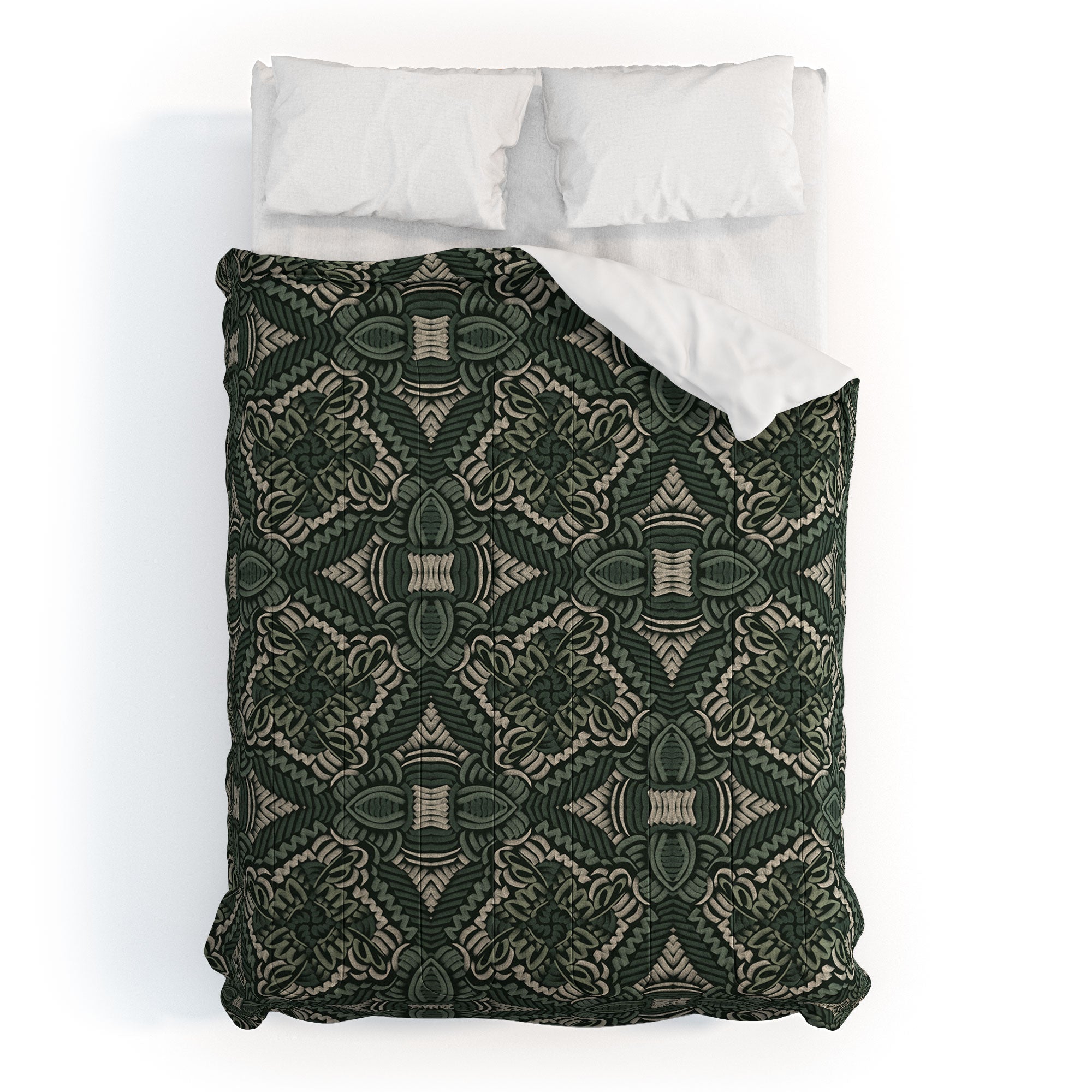 Marta Barragan Camarasa Intricate Forest Mosaic Comforter