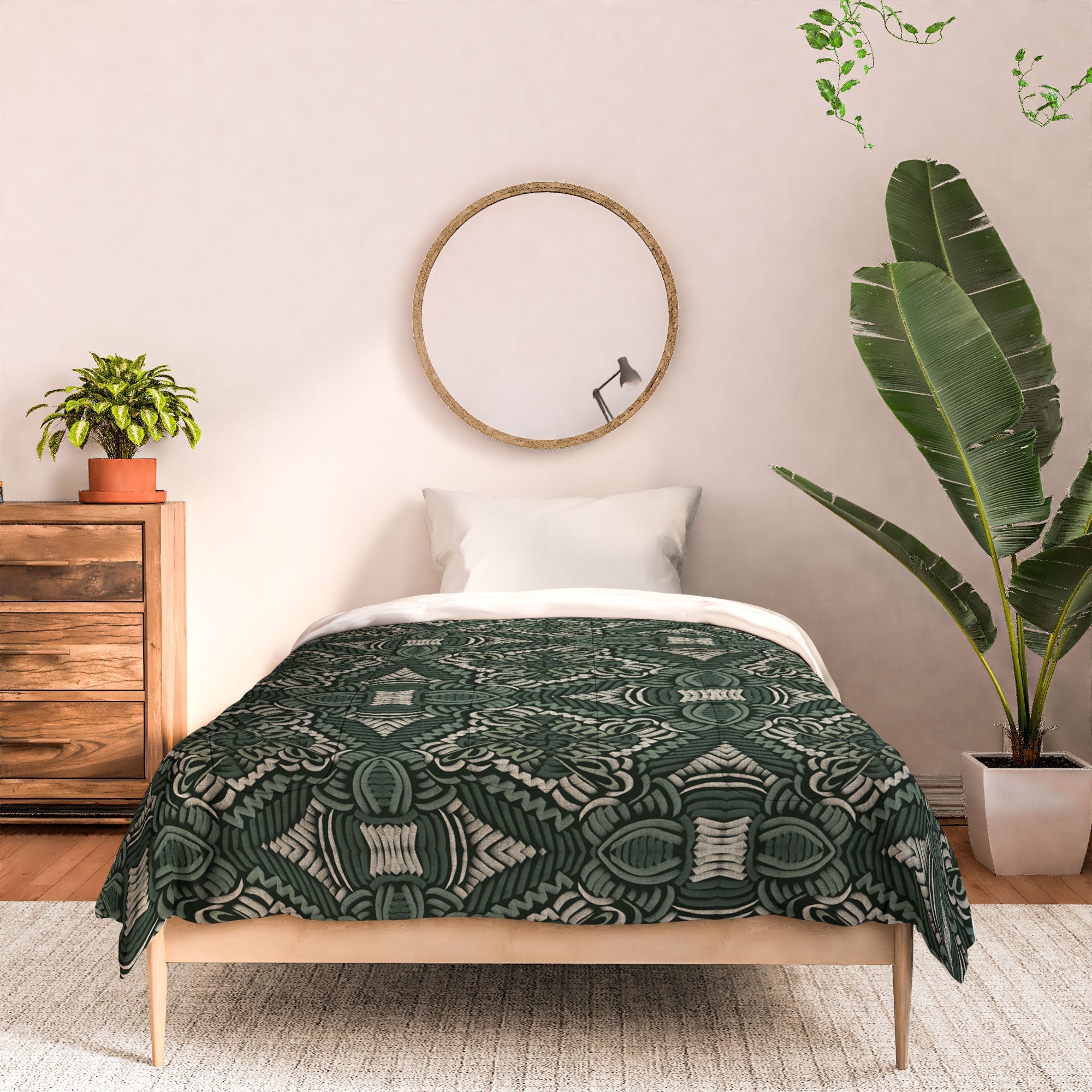 Marta Barragan Camarasa Intricate Forest Mosaic Comforter