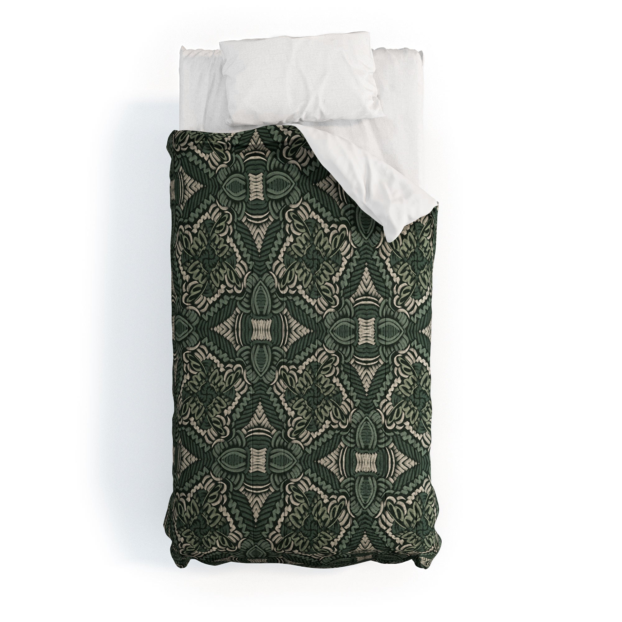 Marta Barragan Camarasa Intricate Forest Mosaic Comforter