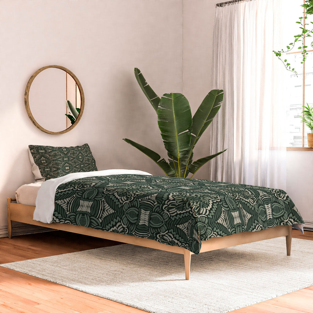 Marta Barragan Camarasa Intricate Forest Mosaic Comforter