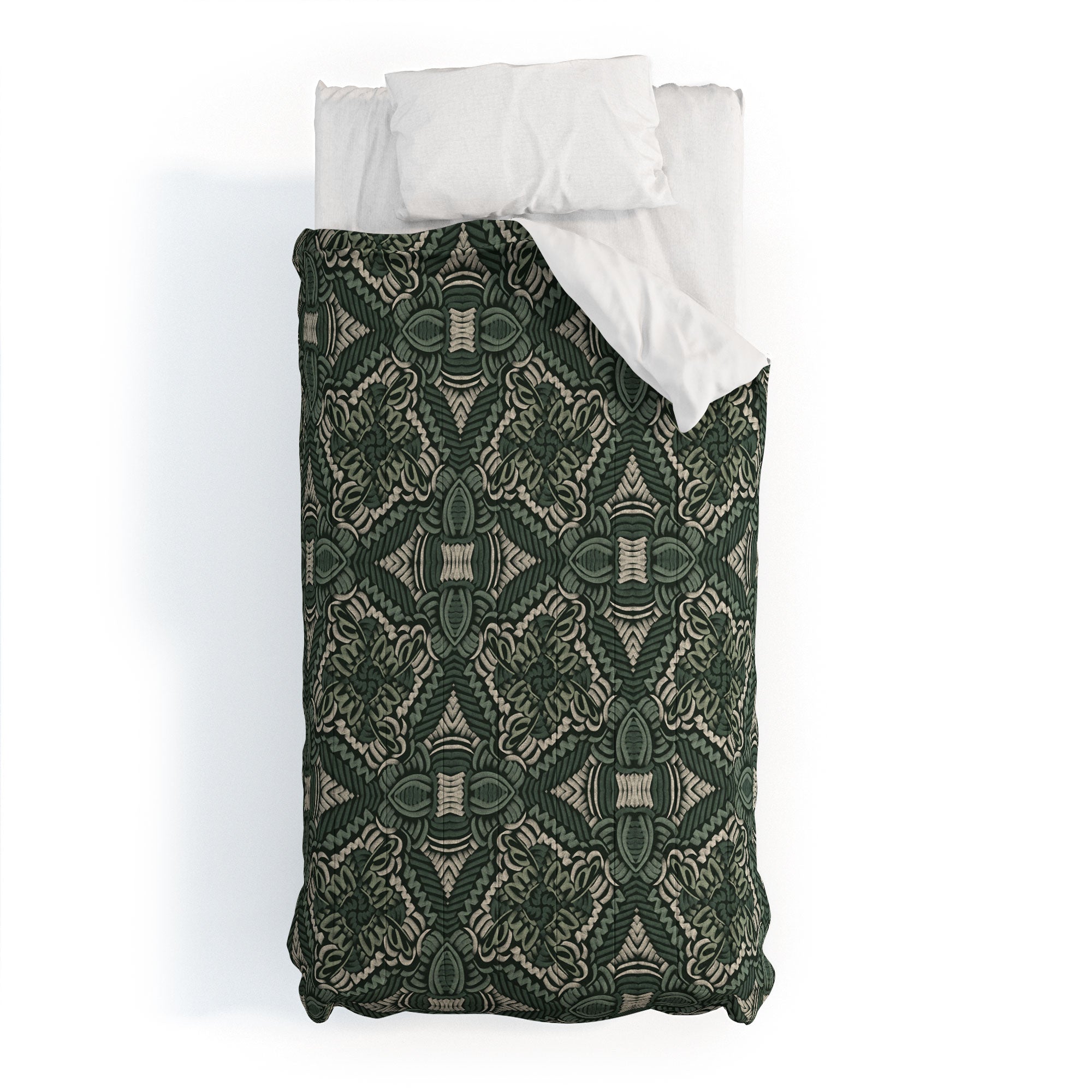 Marta Barragan Camarasa Intricate Forest Mosaic Comforter