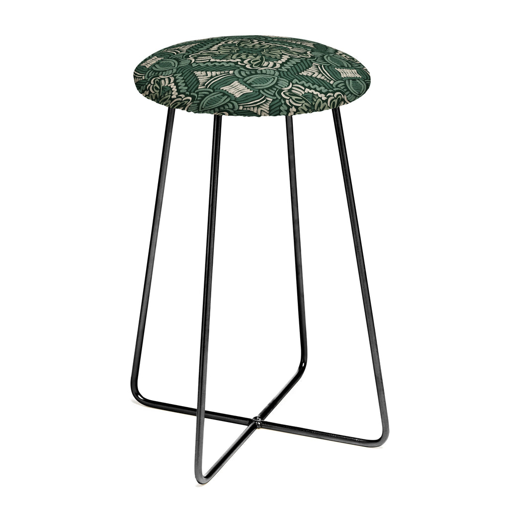 Marta Barragan Camarasa Intricate Forest Mosaic Counter Stool