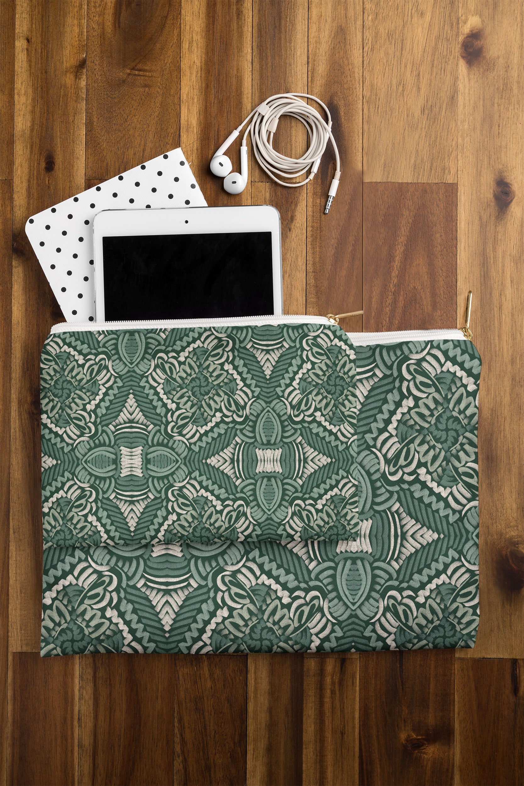 Marta Barragan Camarasa Intricate Forest Mosaic Pouch
