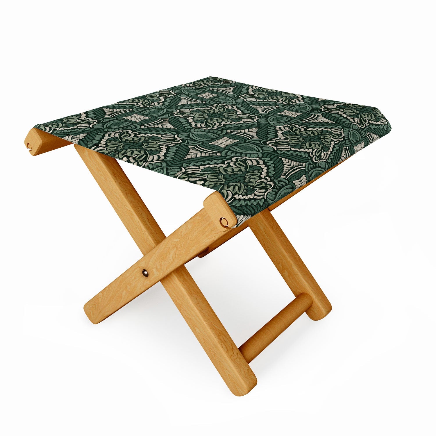 Marta Barragan Camarasa Intricate Forest Mosaic Folding Stool