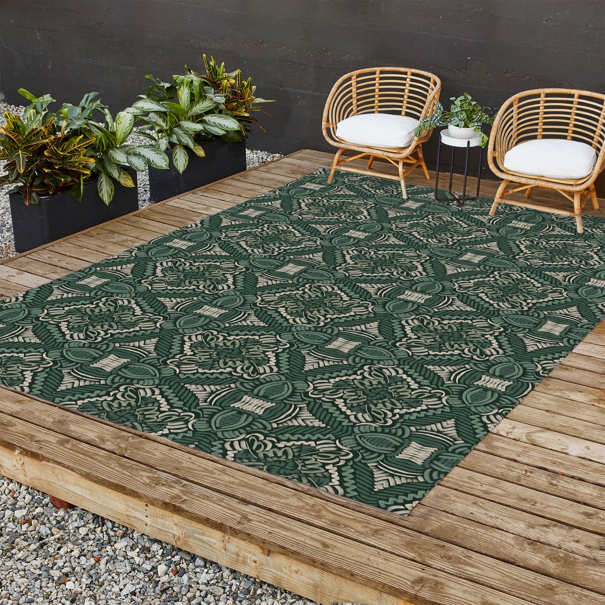 Marta Barragan Camarasa Intricate Forest Mosaic Outdoor Rug