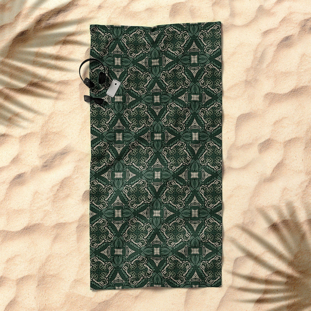 Marta Barragan Camarasa Intricate Forest Mosaic Beach Towel