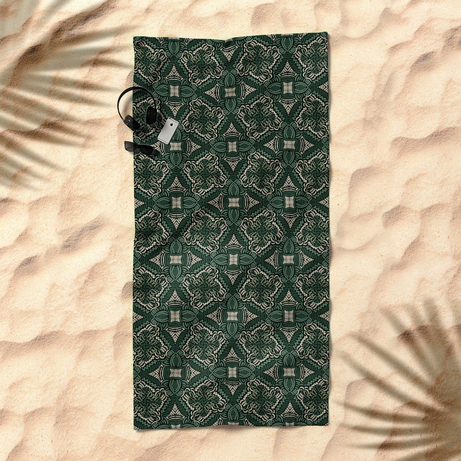 Marta Barragan Camarasa Intricate Forest Mosaic Beach Towel