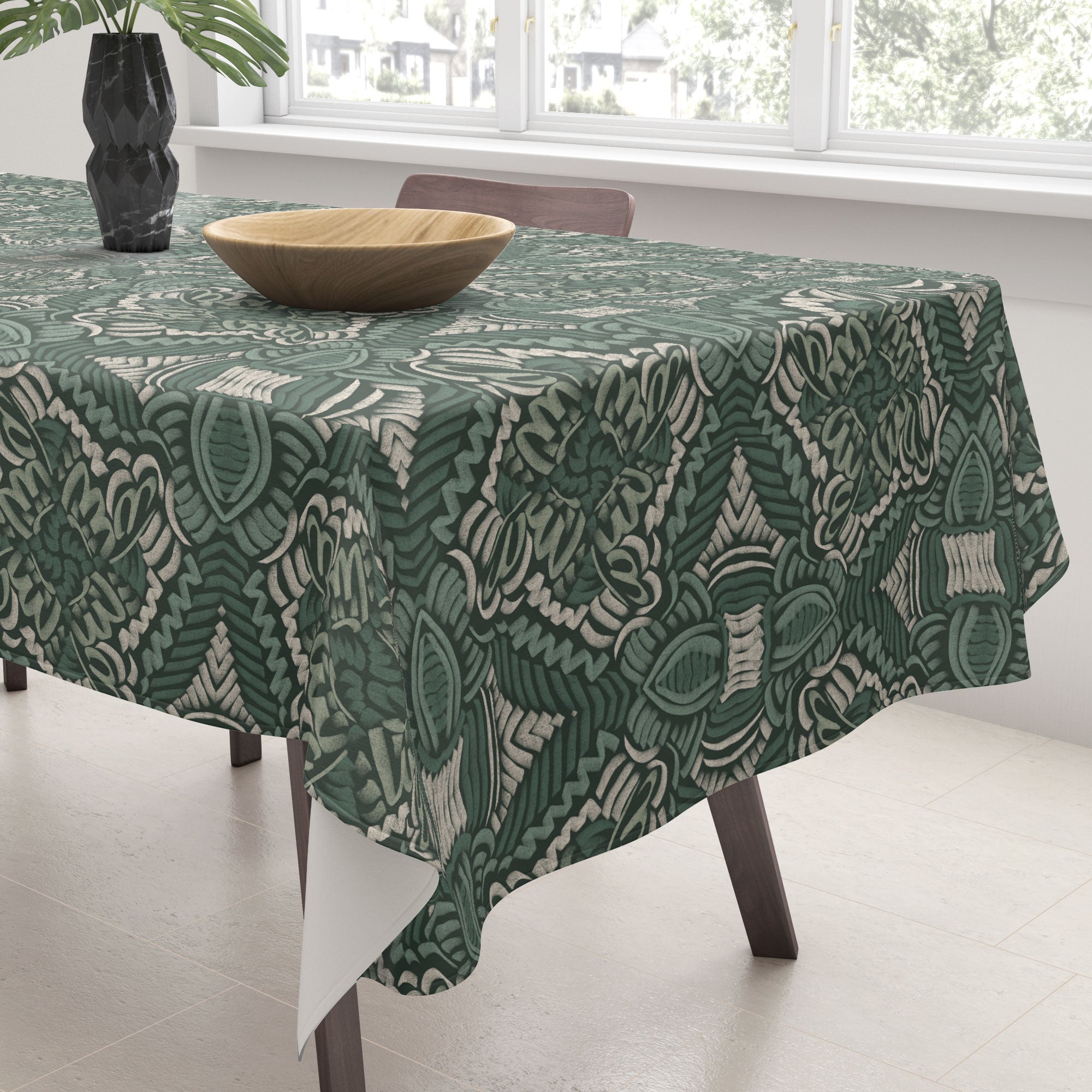 Marta Barragan Camarasa Intricate Forest Mosaic Tablecloth