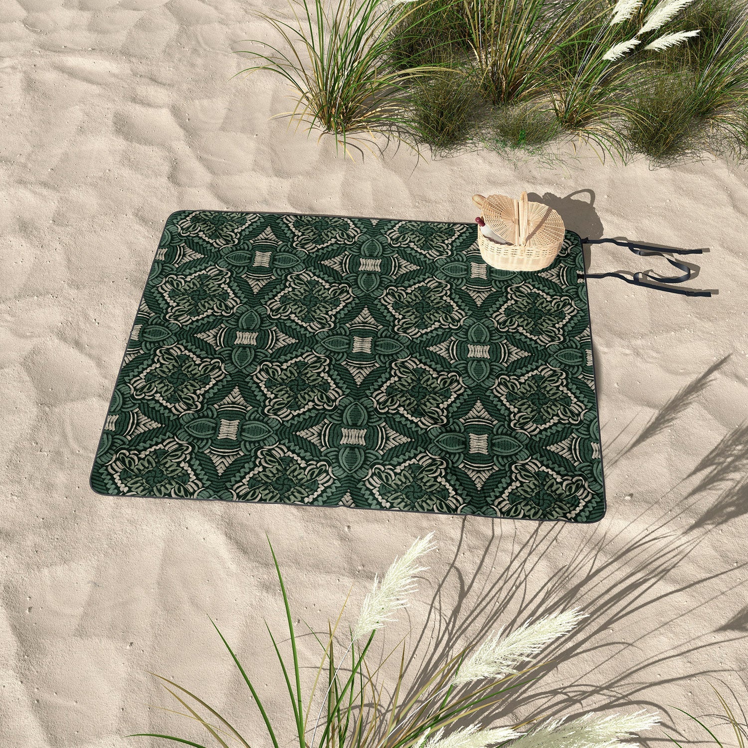 Marta Barragan Camarasa Intricate Forest Mosaic Picnic Blanket