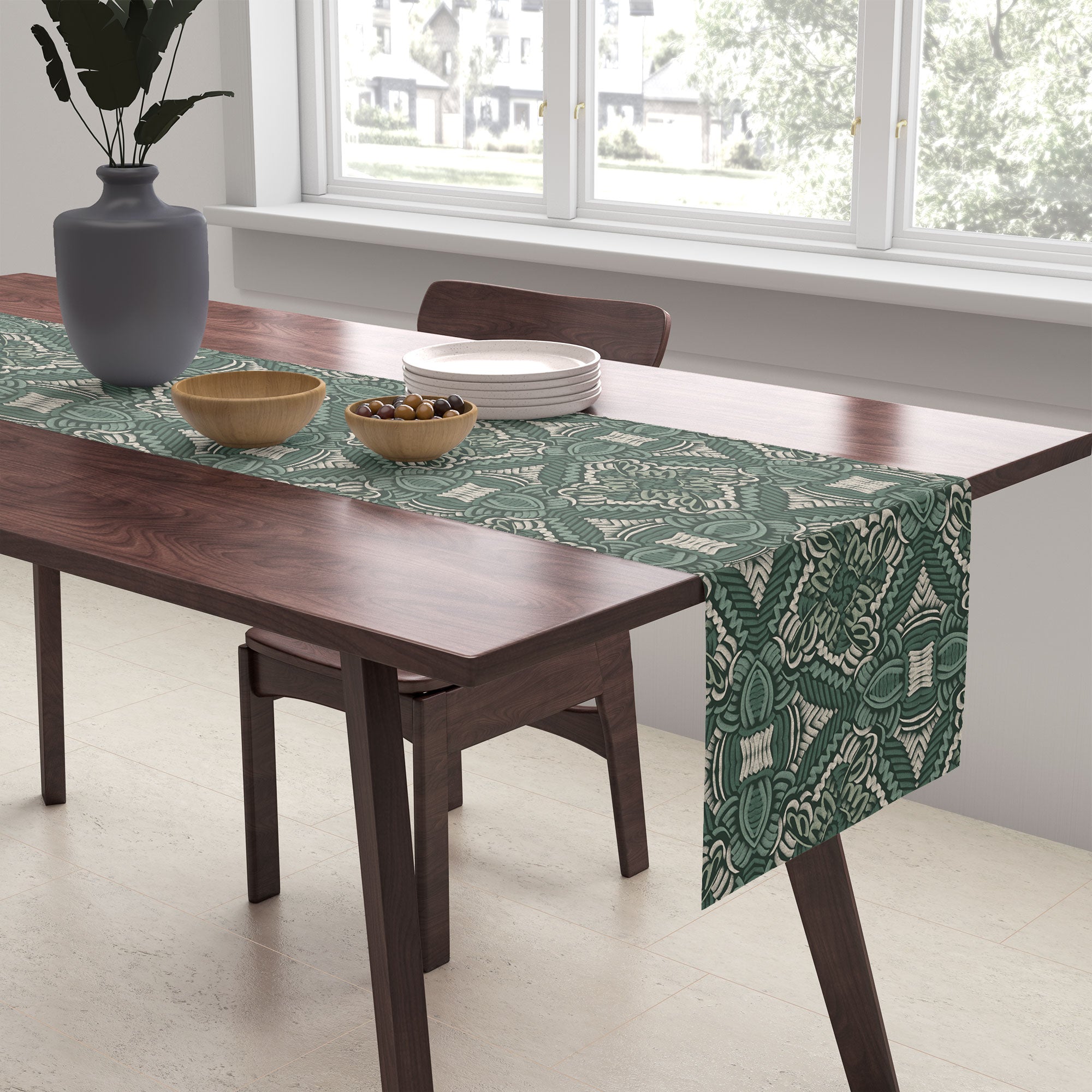 Marta Barragan Camarasa Intricate Forest Mosaic Table Runner