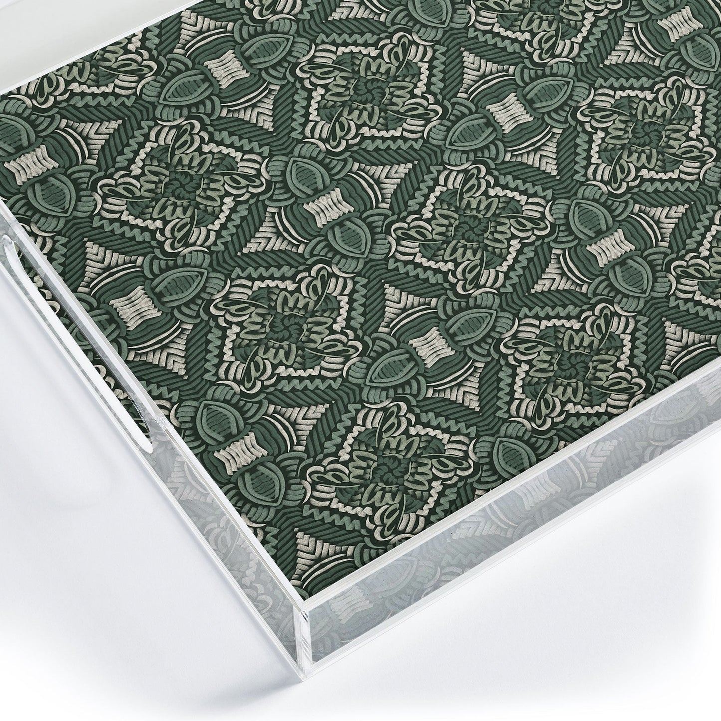 Marta Barragan Camarasa Intricate Forest Mosaic Acrylic Tray