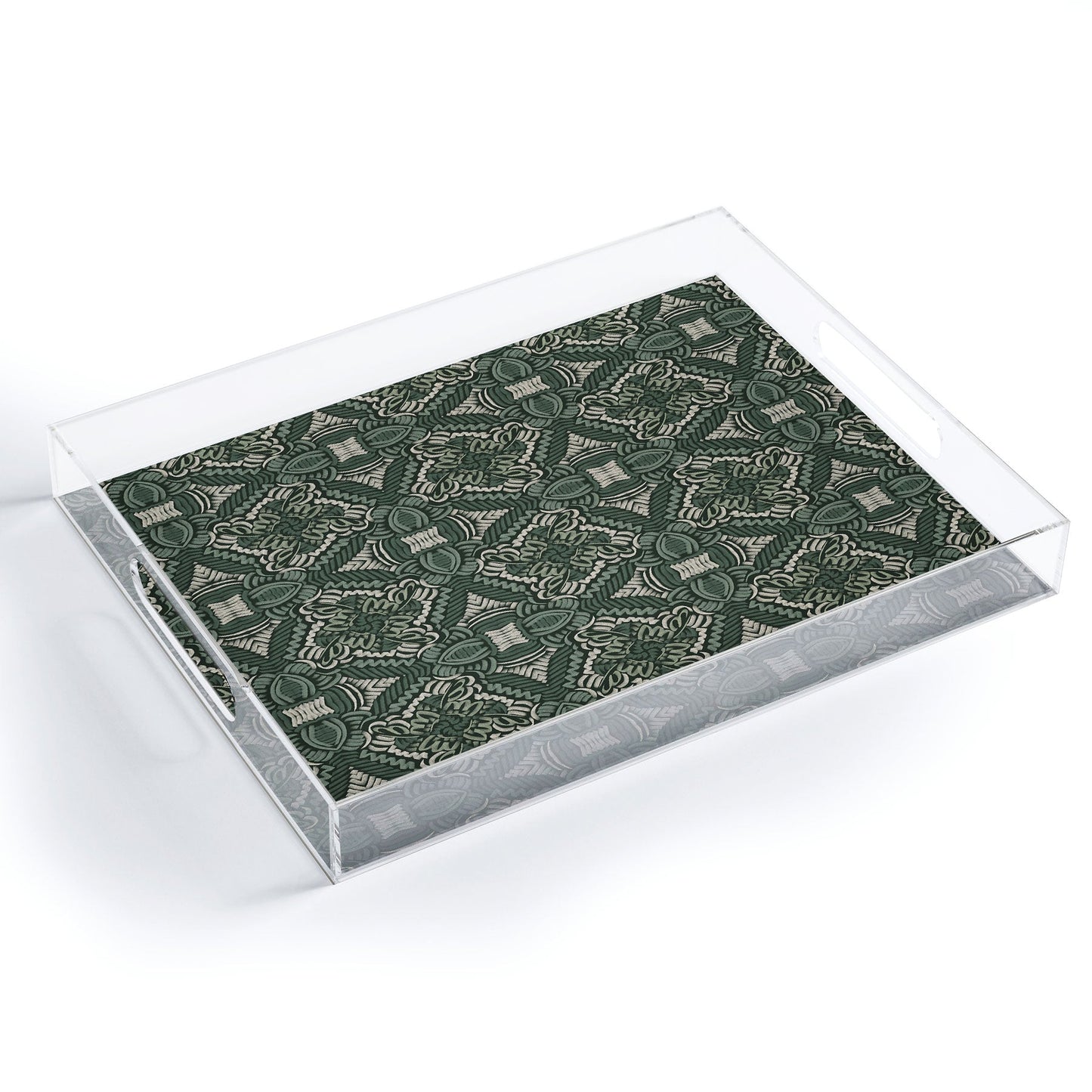 Marta Barragan Camarasa Intricate Forest Mosaic Acrylic Tray