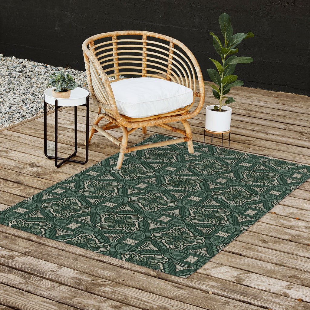 Marta Barragan Camarasa Intricate Forest Mosaic Outdoor Rug