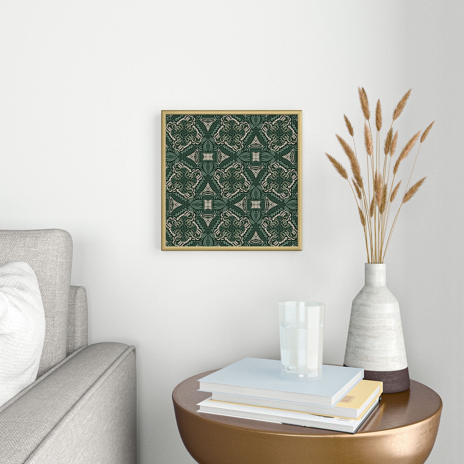 Marta Barragan Camarasa Intricate Forest Mosaic Square Metal Framed Art Print