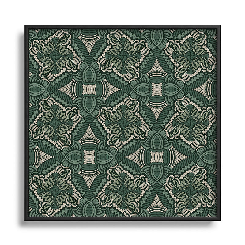 Marta Barragan Camarasa Intricate Forest Mosaic Square Metal Framed Art Print