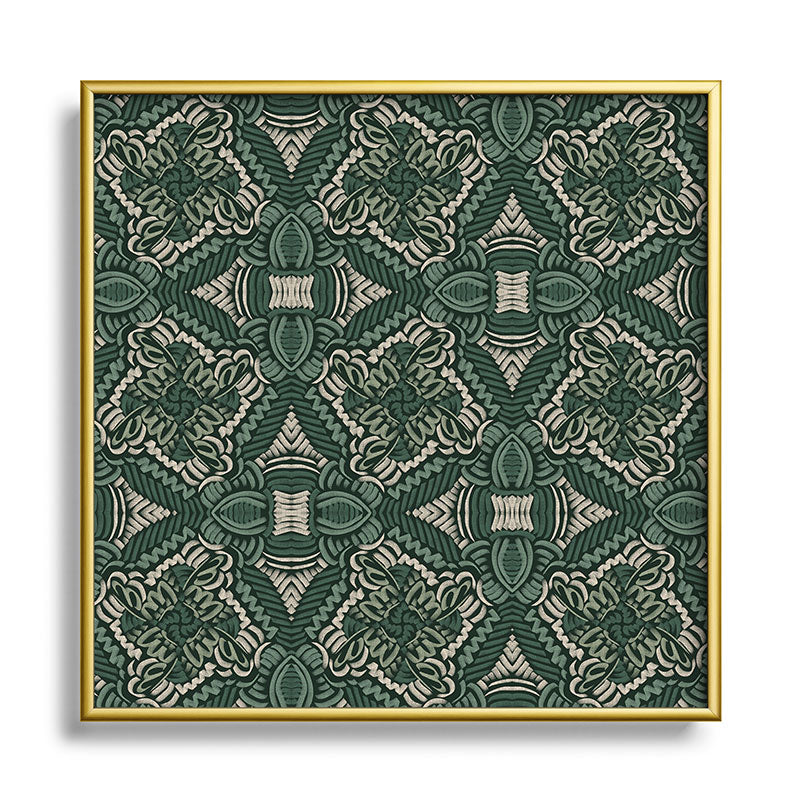 Marta Barragan Camarasa Intricate Forest Mosaic Square Metal Framed Art Print