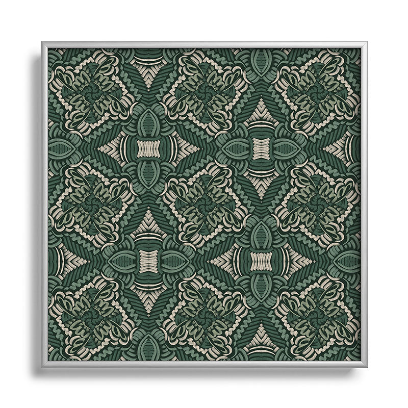 Marta Barragan Camarasa Intricate Forest Mosaic Square Metal Framed Art Print