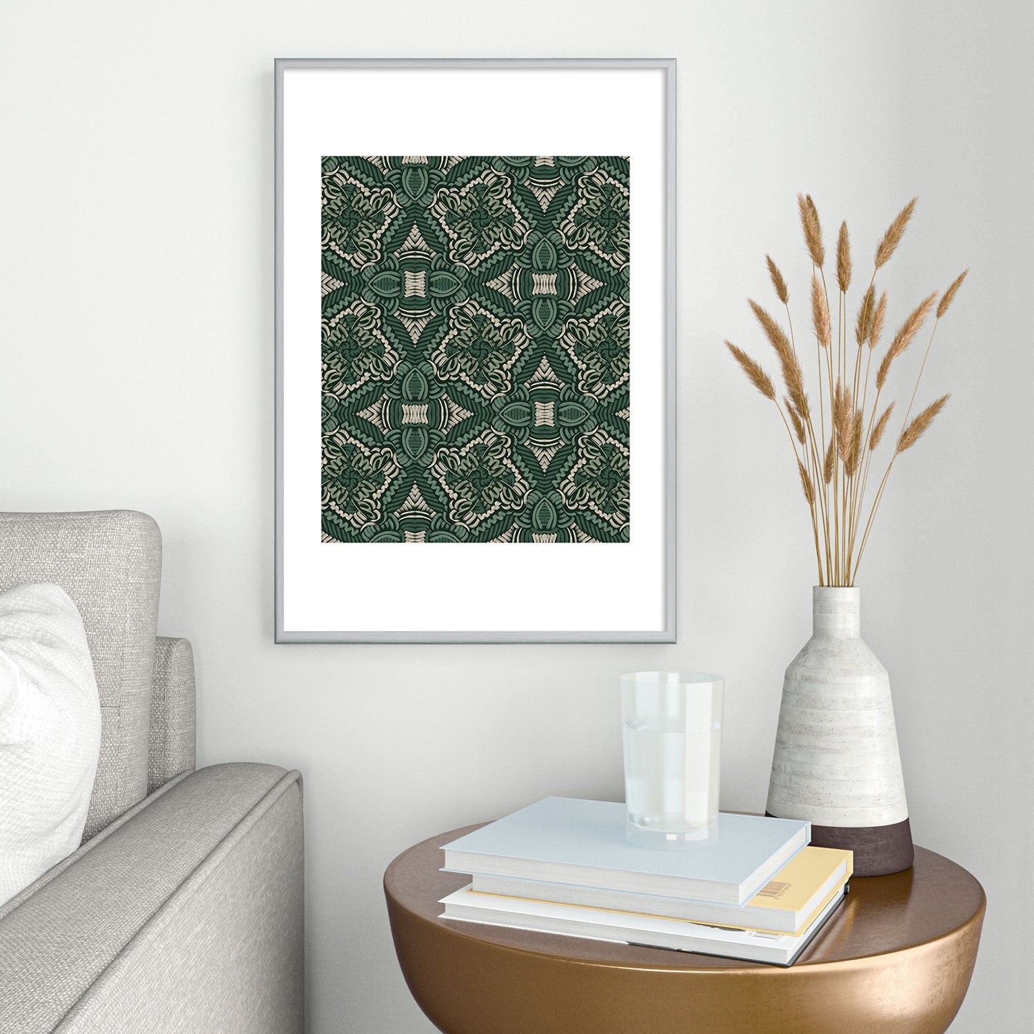 Marta Barragan Camarasa Intricate Forest Mosaic Metal Framed Art Print