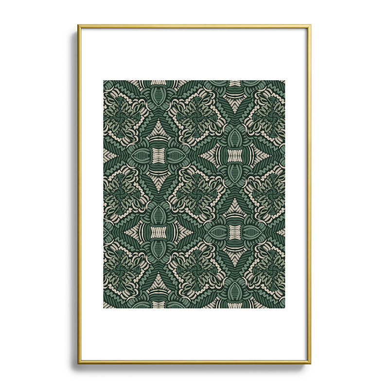 Marta Barragan Camarasa Intricate Forest Mosaic Metal Framed Art Print