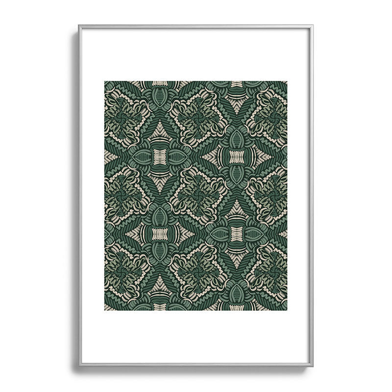 Marta Barragan Camarasa Intricate Forest Mosaic Metal Framed Art Print