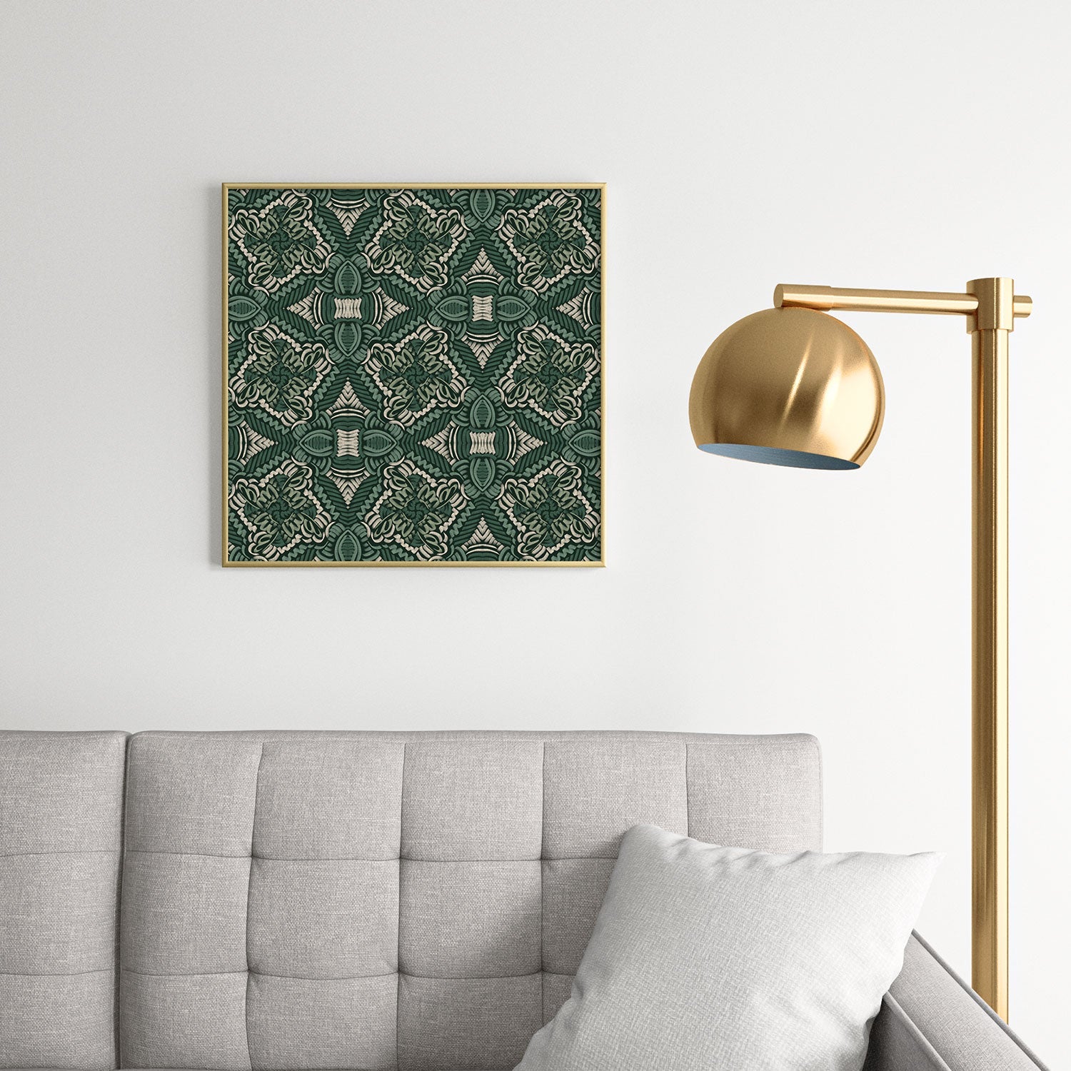 Marta Barragan Camarasa Intricate Forest Mosaic Square Metal Framed Art Print