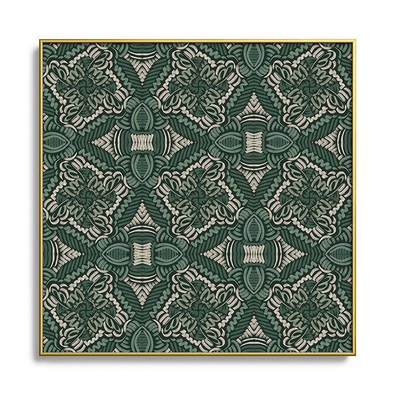 Marta Barragan Camarasa Intricate Forest Mosaic Square Metal Framed Art Print
