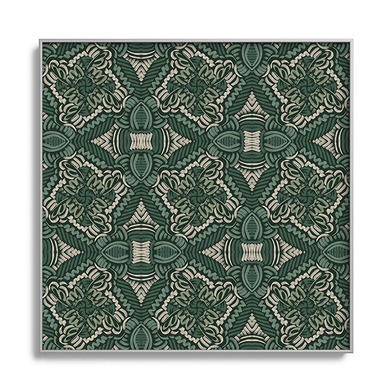 Marta Barragan Camarasa Intricate Forest Mosaic Square Metal Framed Art Print