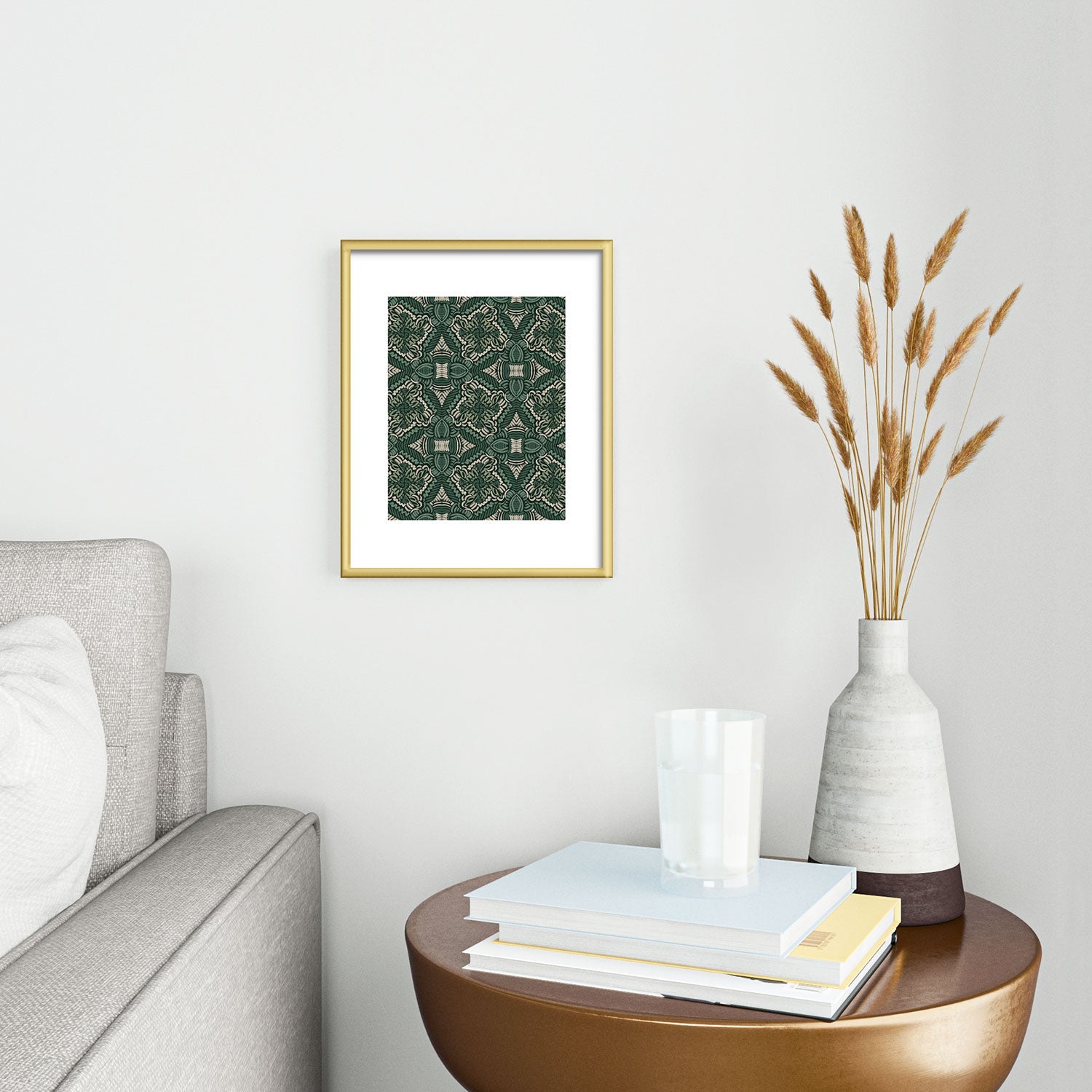 Marta Barragan Camarasa Intricate Forest Mosaic Metal Framed Art Print