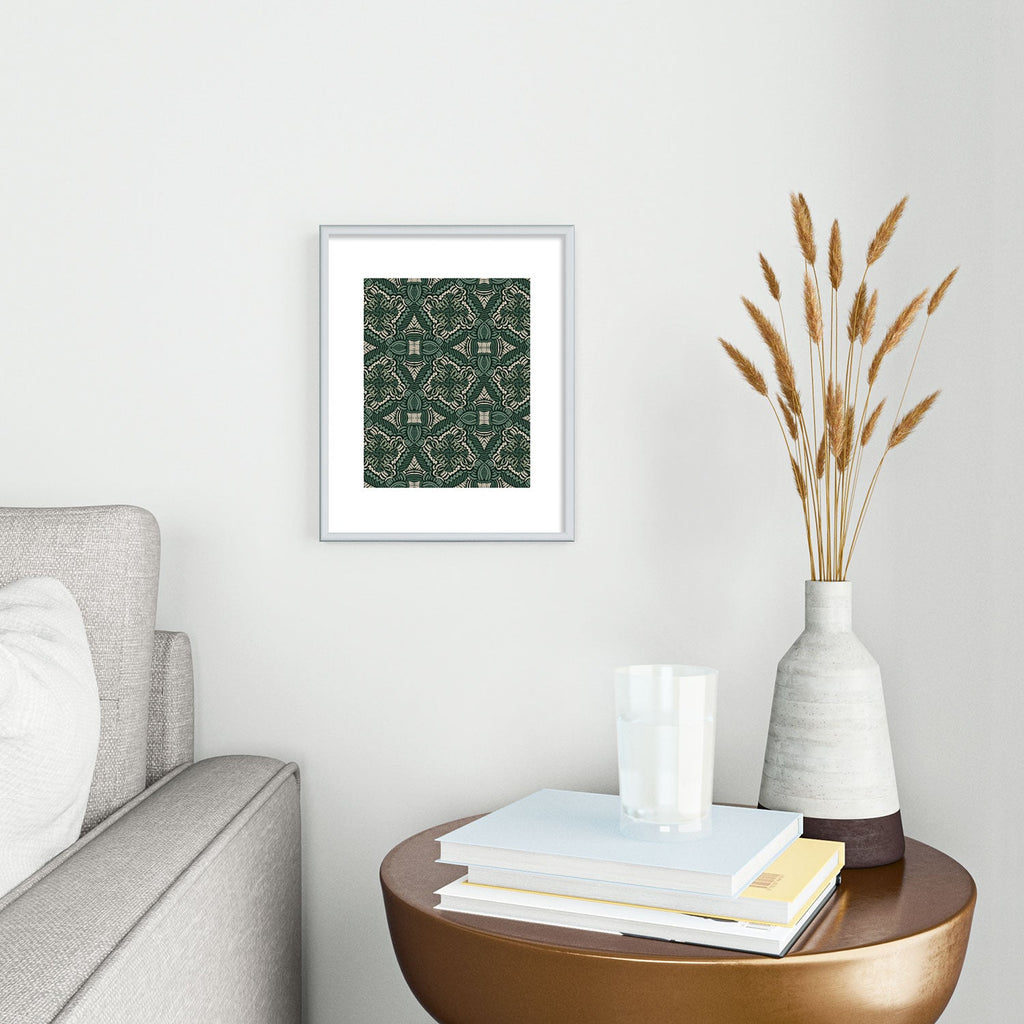 Marta Barragan Camarasa Intricate Forest Mosaic Metal Framed Art Print