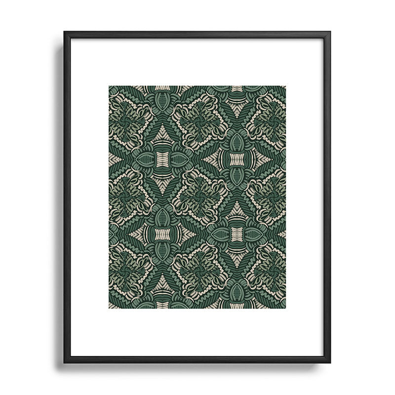 Marta Barragan Camarasa Intricate Forest Mosaic Metal Framed Art Print