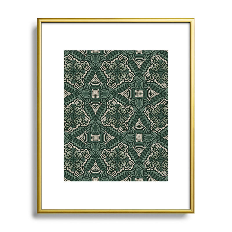 Marta Barragan Camarasa Intricate Forest Mosaic Metal Framed Art Print
