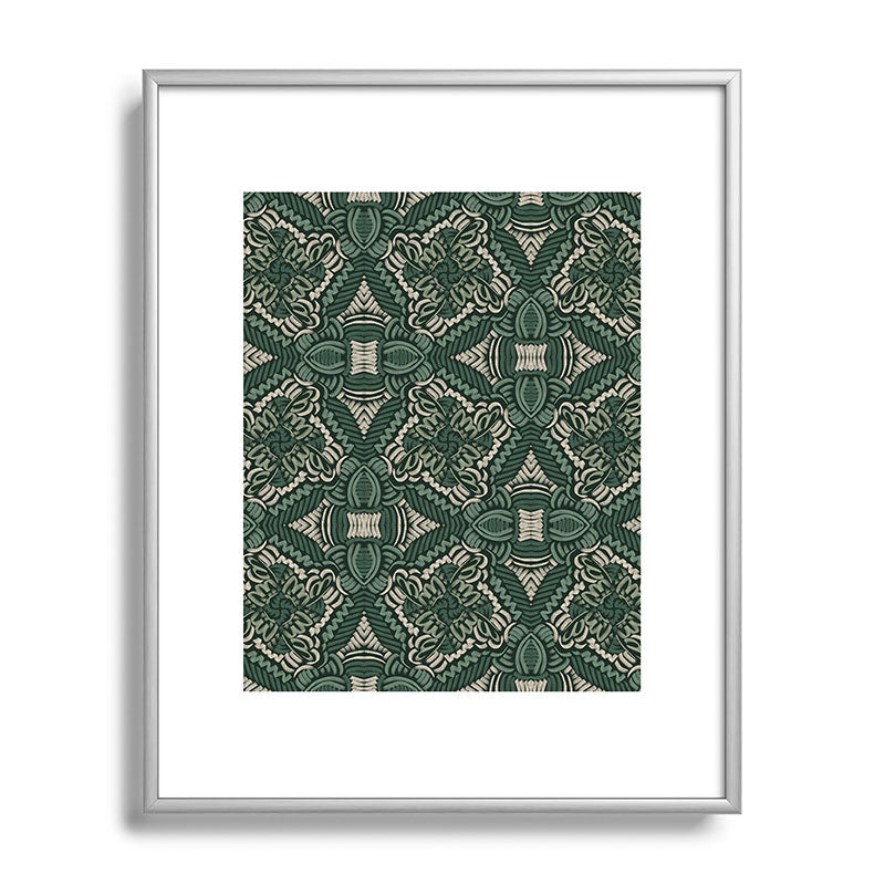 Marta Barragan Camarasa Intricate Forest Mosaic Metal Framed Art Print