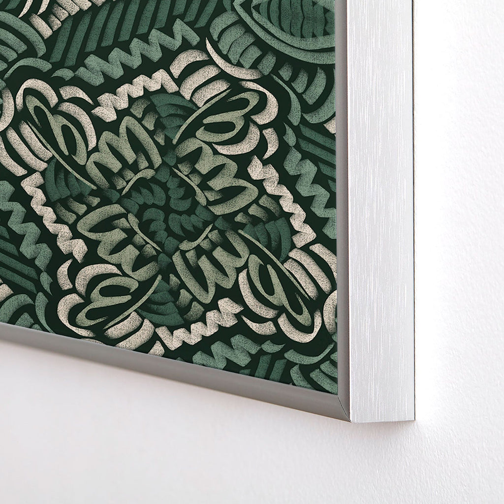 Marta Barragan Camarasa Intricate Forest Mosaic Square Metal Framed Art Print