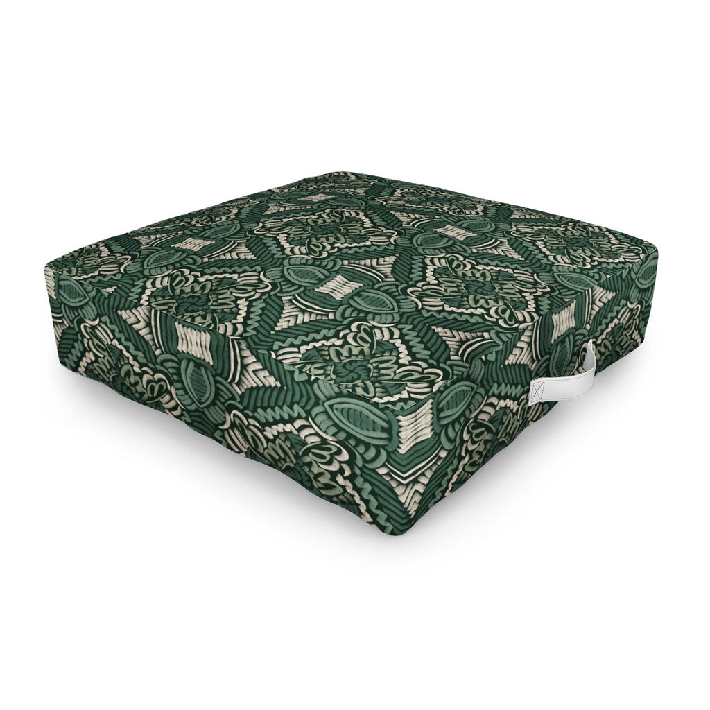 Marta Barragan Camarasa Intricate Forest Mosaic Outdoor Floor Cushion